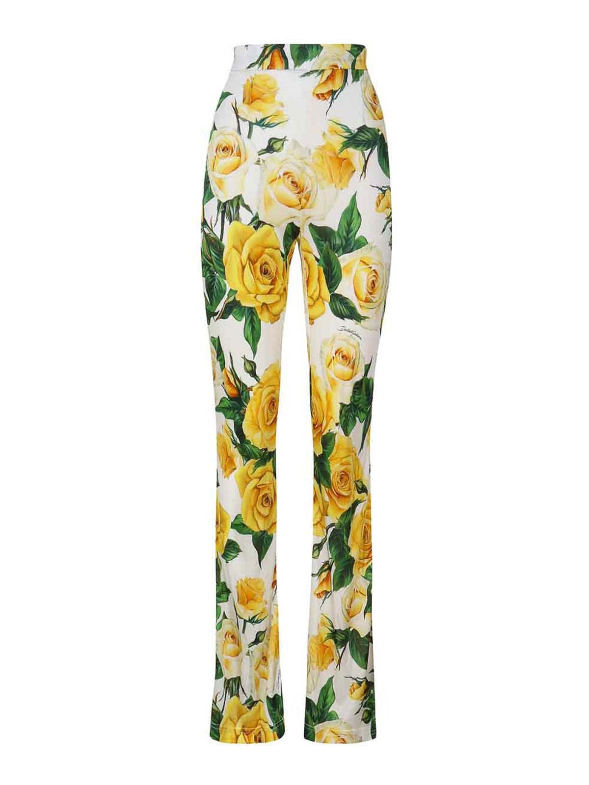 Dolce & Gabbana Printed Casual Pants In White