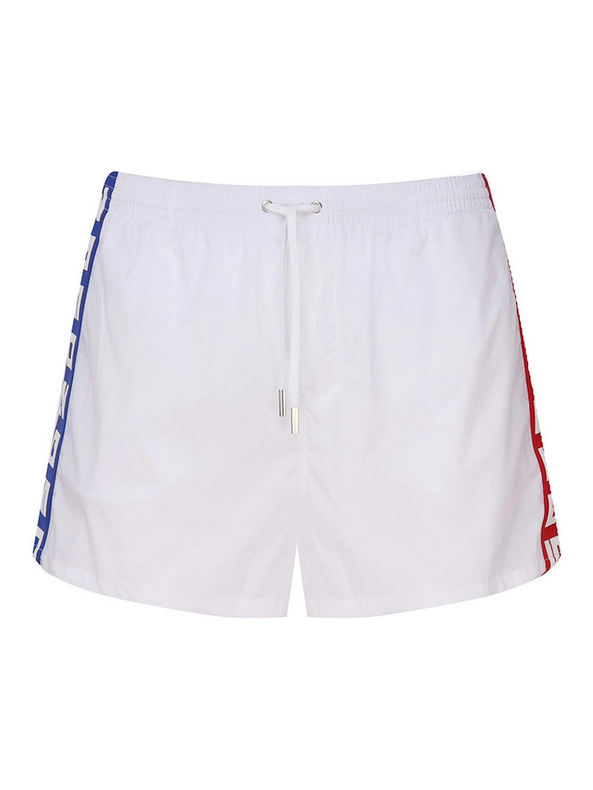 Shop Dsquared2 Midi Boxer Swimsuit With Logo In White