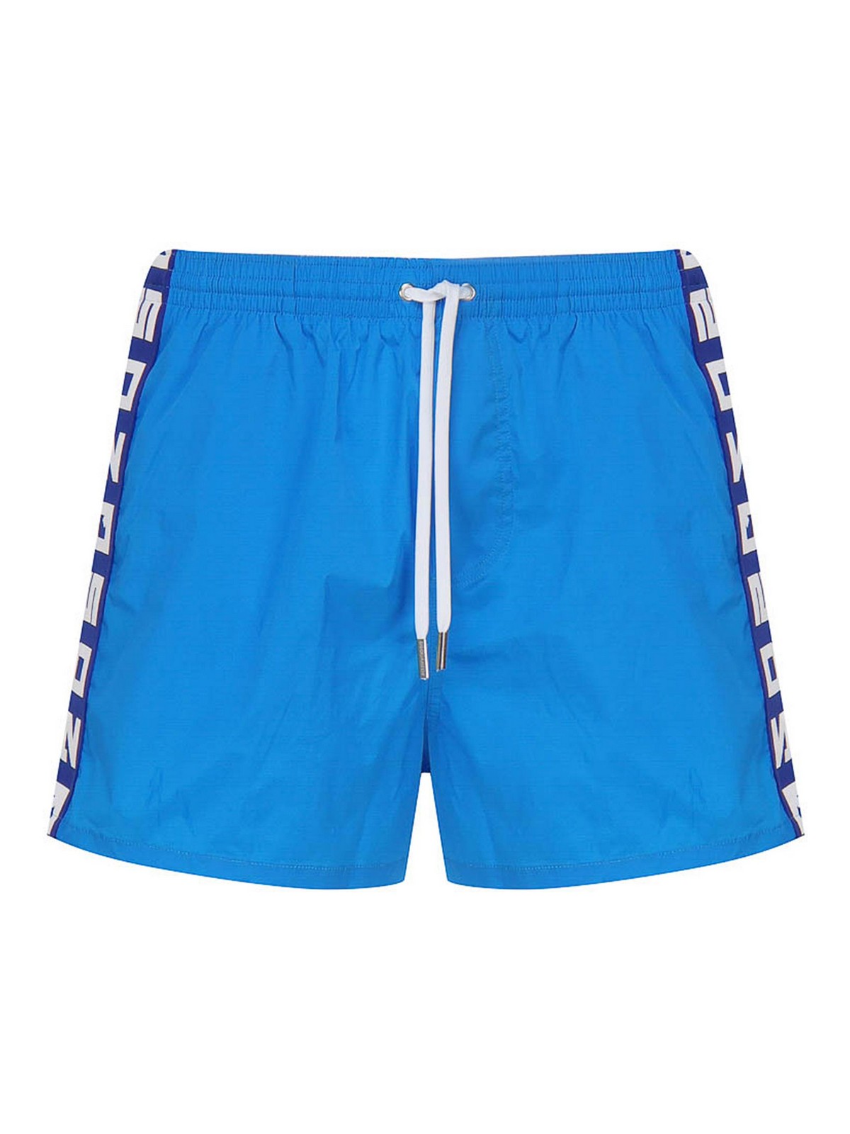 Dsquared2 Midi Boxer Swimsuit With Logo In Blue