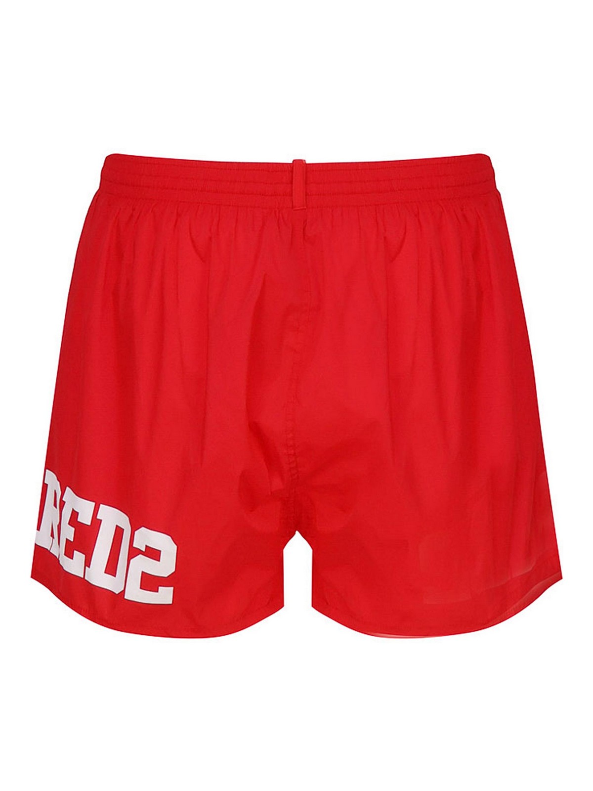 Shop Dsquared2 Logo Swimsuit In Contrasting Color In Red