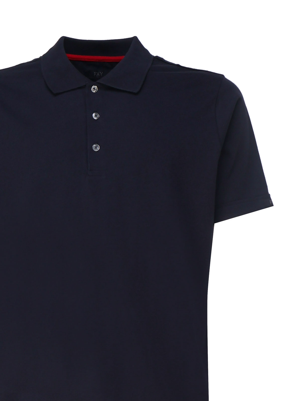 Shop Fay Short-sleeved Polo Shirt In Cotton Jersey In Red