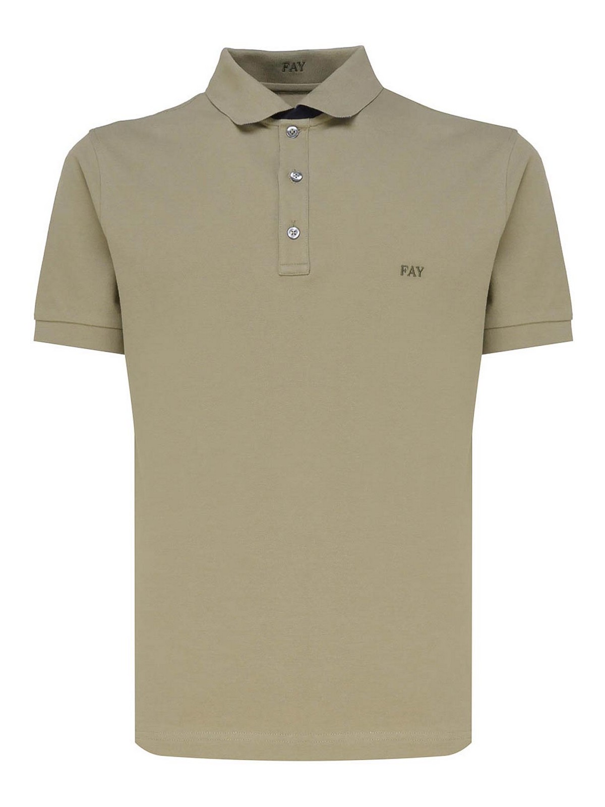 Fay Polo T-shirt In Cotton In Grey