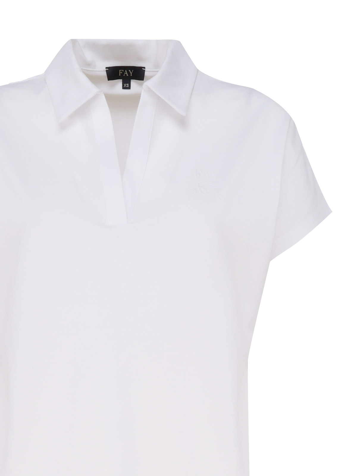 Shop Fay Short Sleeve Polo Shirt In White