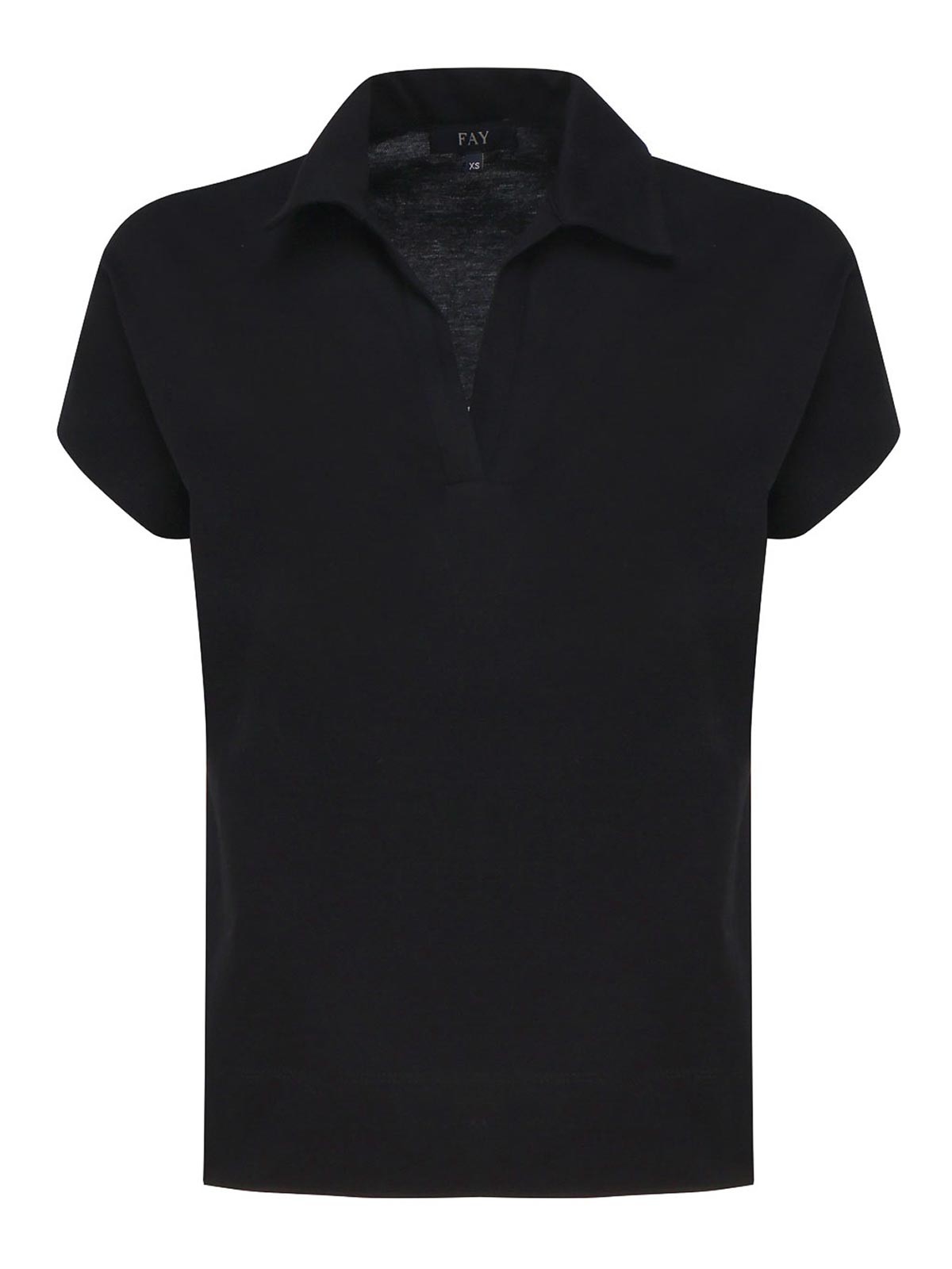 Fay Short Sleeve Polo Shirt In Black