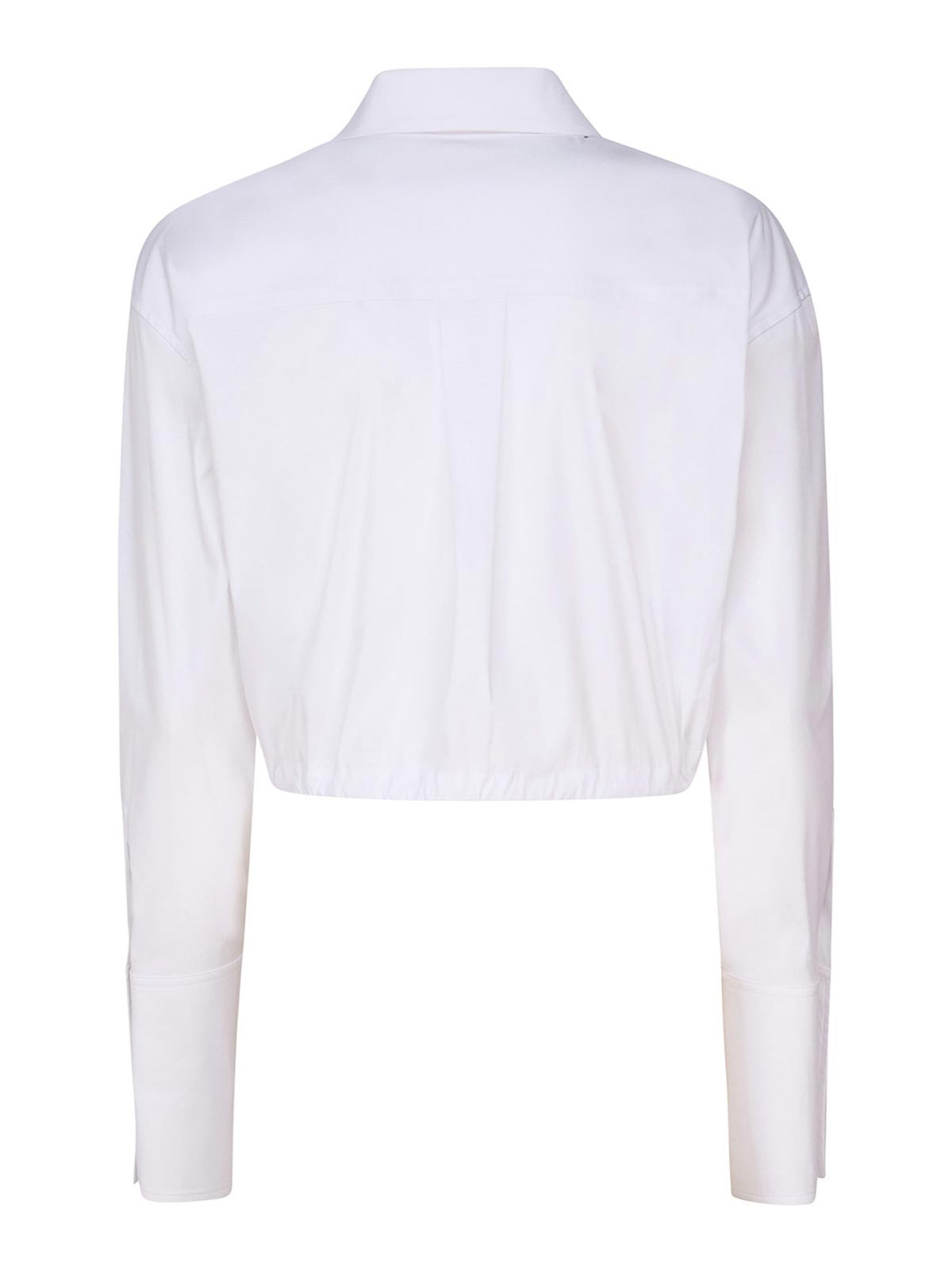 Shop Genny Cropped Shirt With Logo Plaque In White