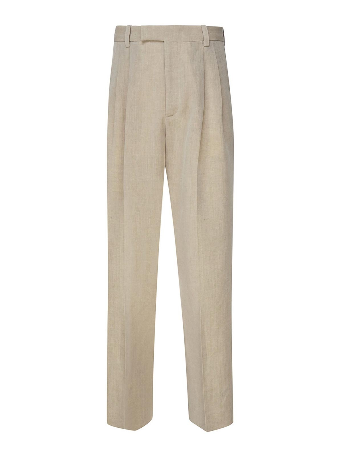 Jacquemus Cotton Trousers In Beige