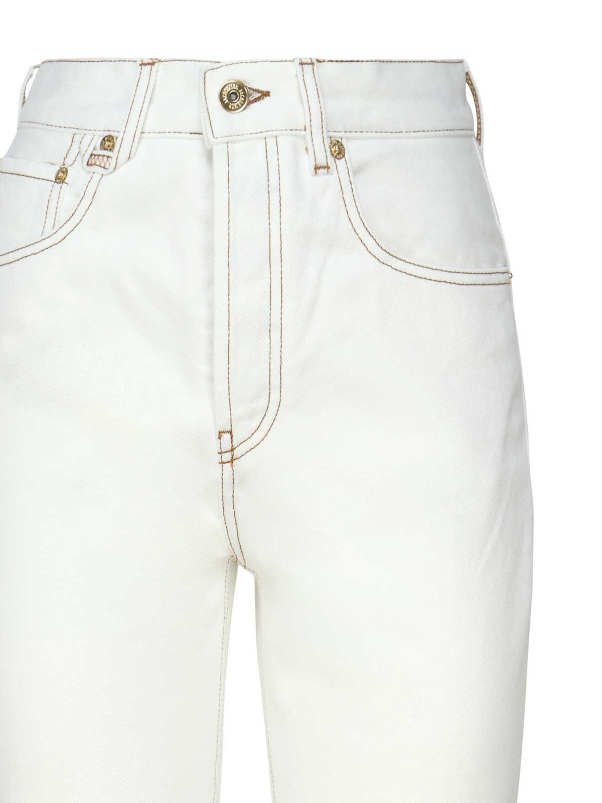Shop Jacquemus Straight Leg White Jeans In Dark Wash
