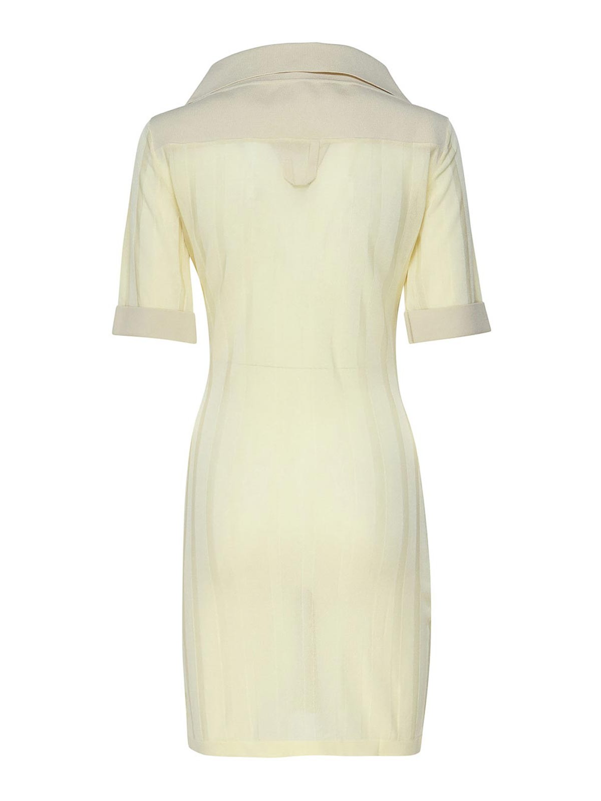 Shop Jacquemus White Midi Dress In Light Yellow