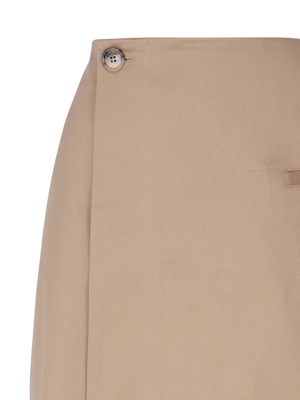Shop Jw Anderson High-waisted Flared Skirt In Beige