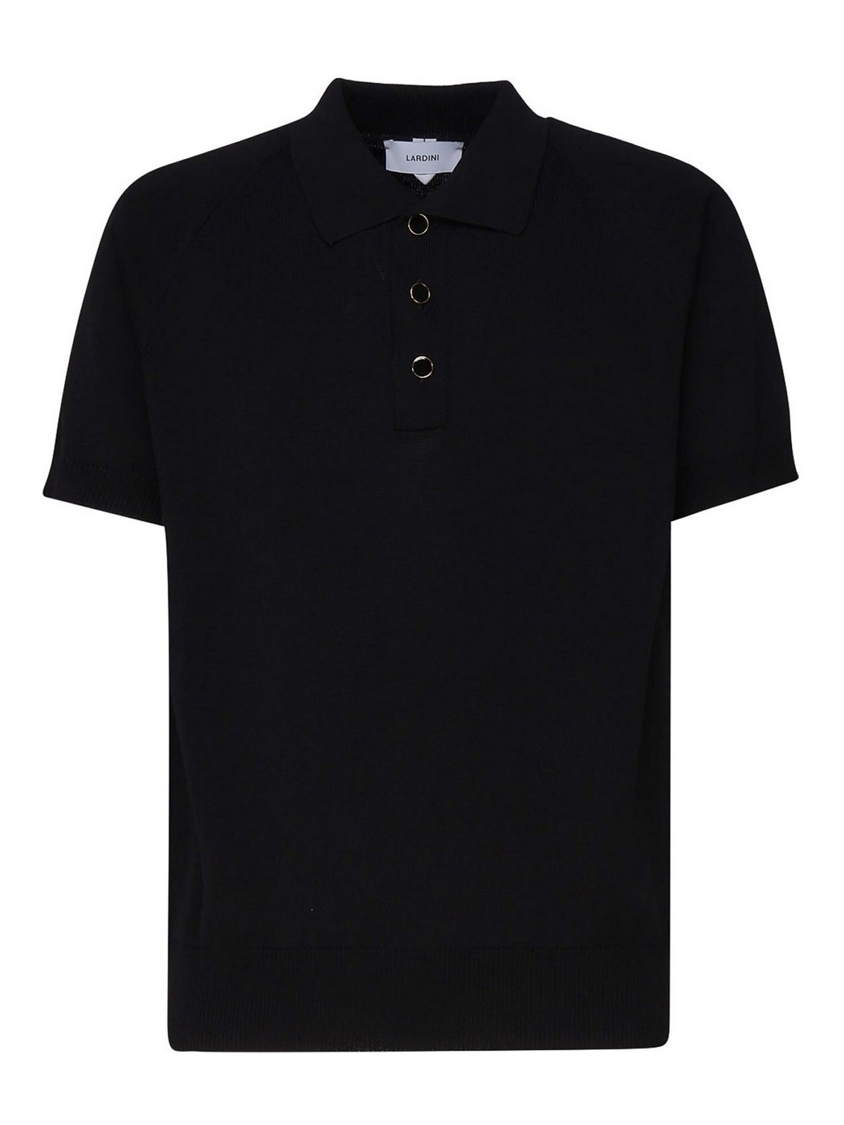 Lardini Cotton Blend Polo Shirt In Black