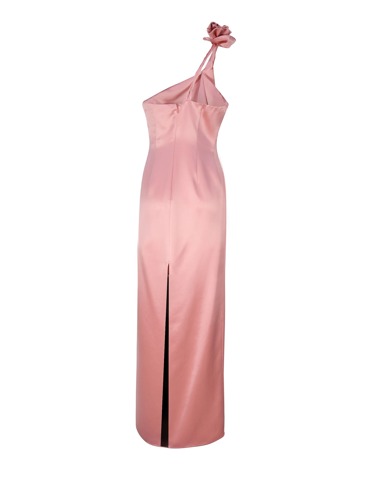 Shop Magda Butrym Silk One-shoulder Midi Dress In Nude & Neutrals