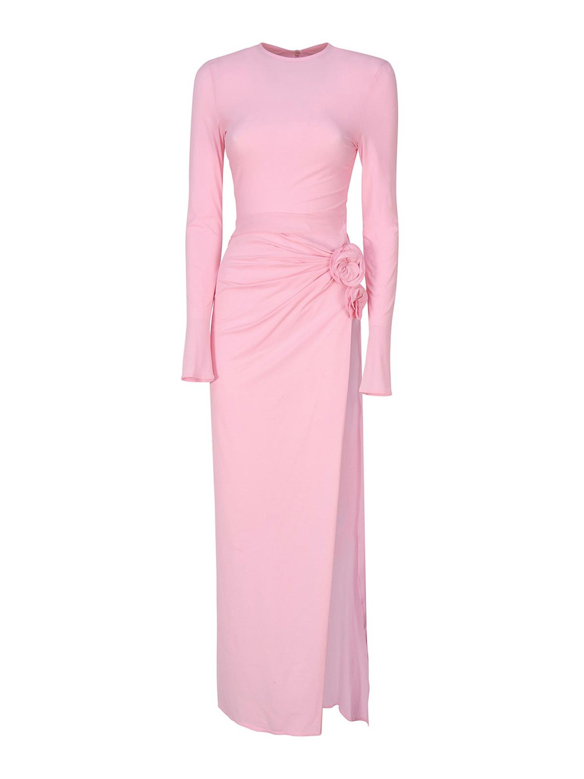 Magda Butrym Pink Ruched Maxi Dress In Nude & Neutrals