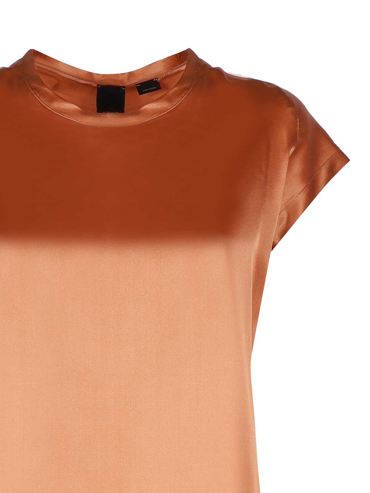 Shop Pinko Silk T-shirt In Brown