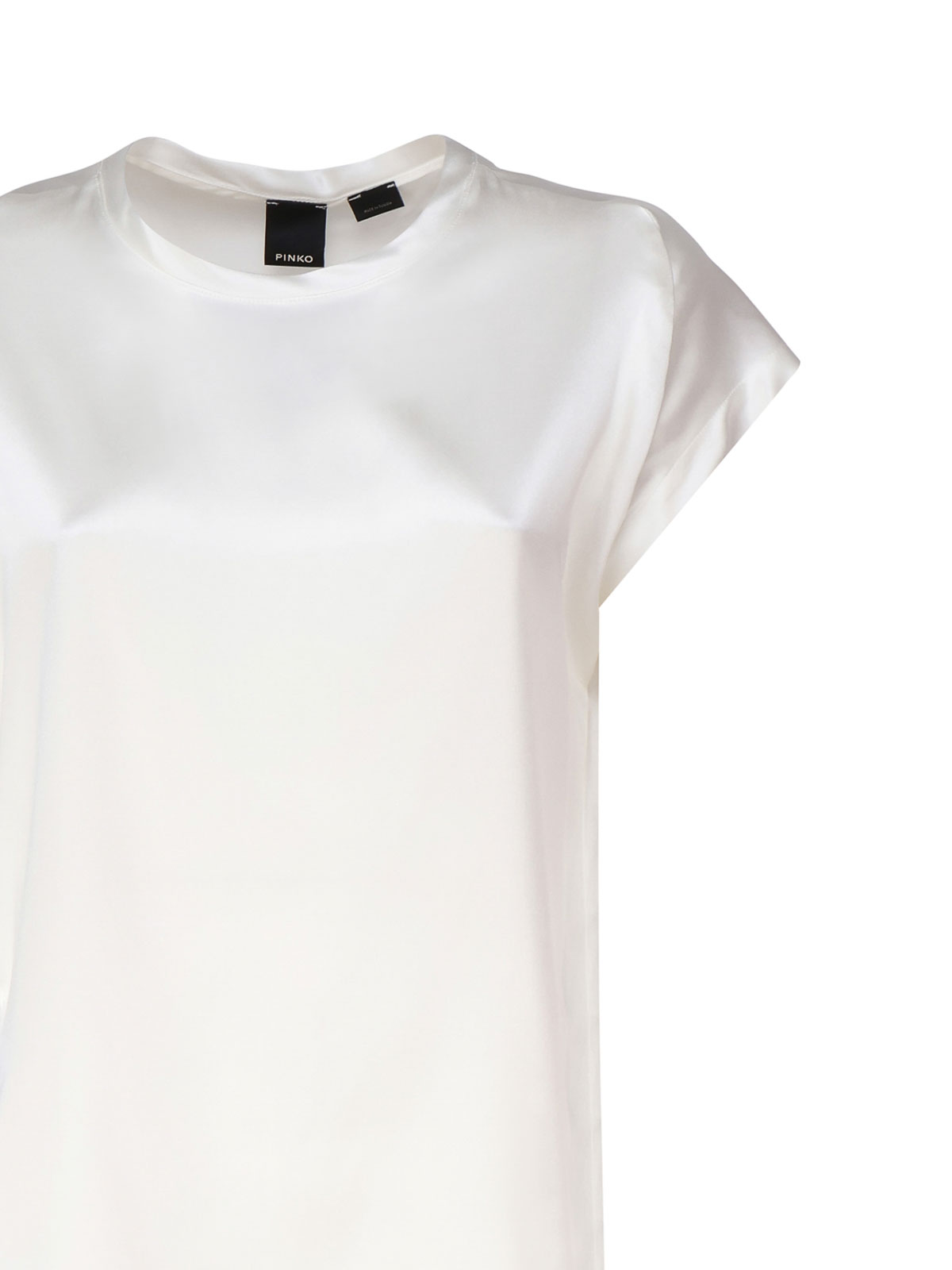 Shop Pinko Silk T-shirt In White