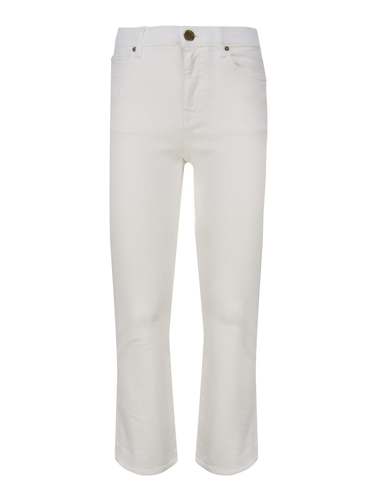 Pinko Cotton Bootcut Trousers In White