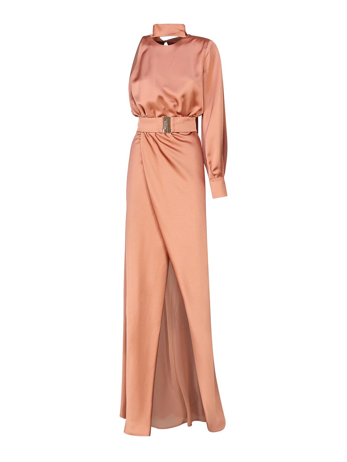 Pinko Ansonica Long Dress In Brown