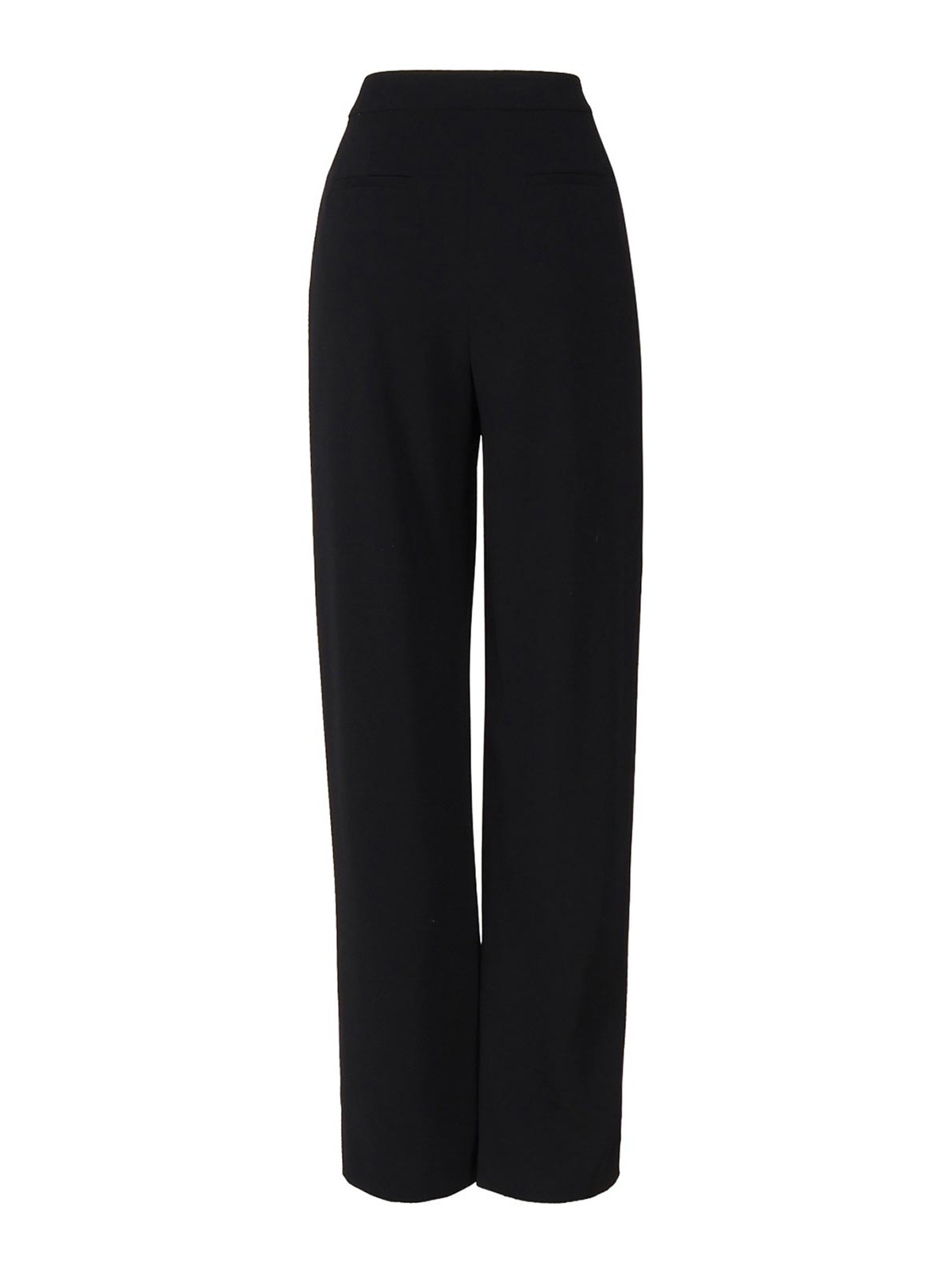Shop Pinko Wide Pants With Side Slit In Black