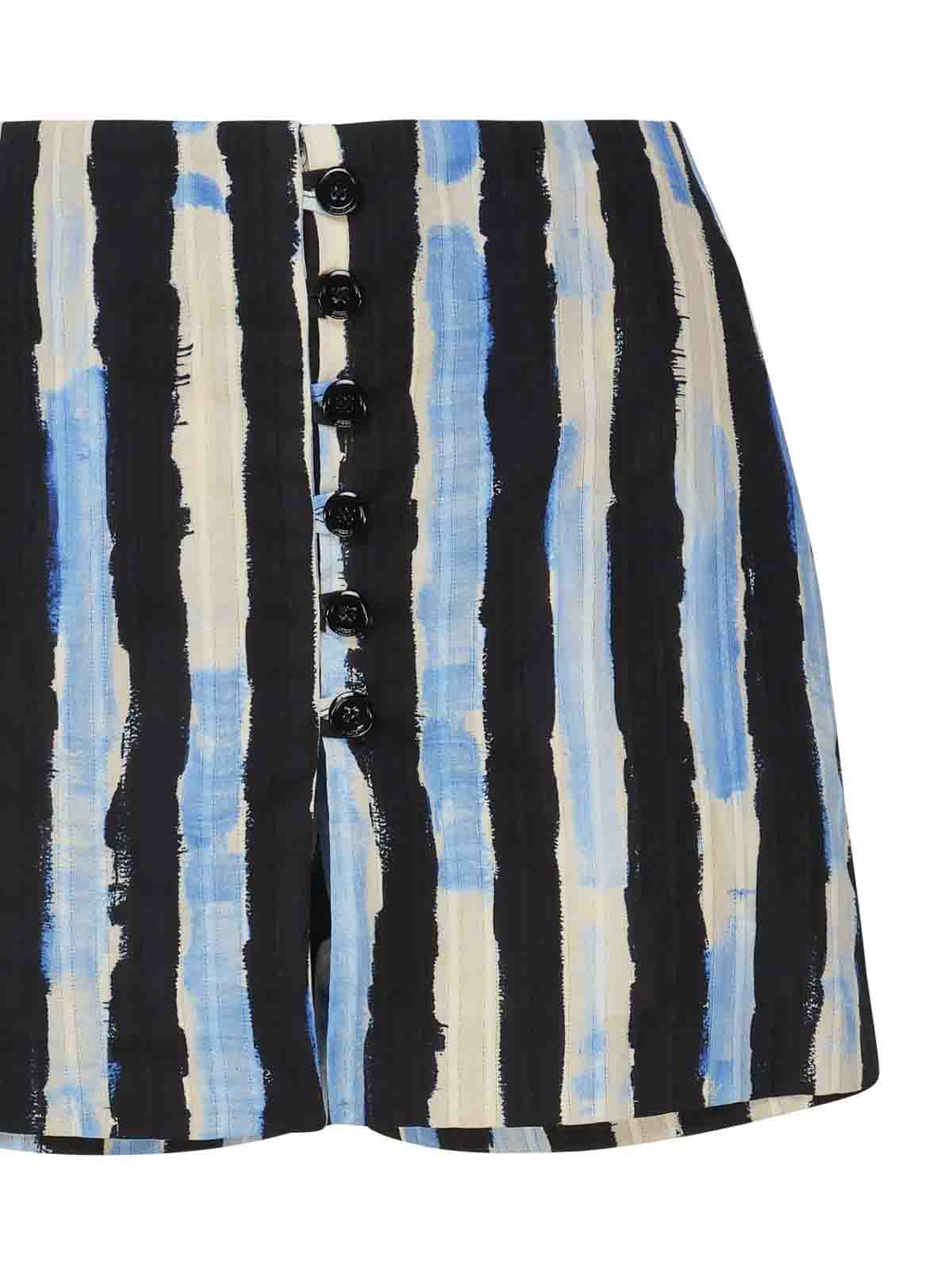 Shop Pinko Striped Skirt In Black