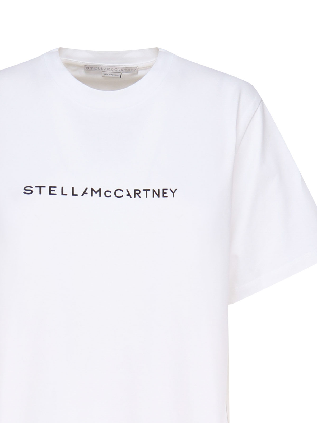 Shop Stella Mccartney Organic Cotton T-shirt Logo In White