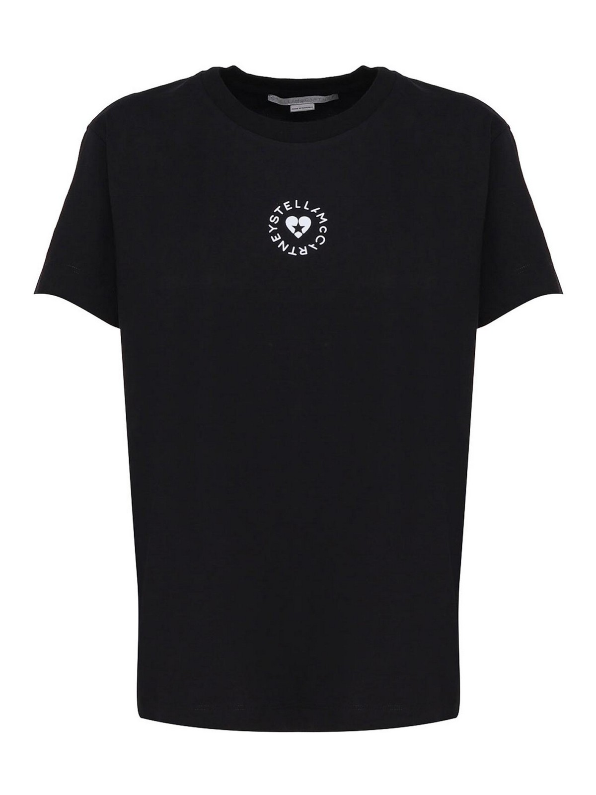 Stella Mccartney Cotton T-shirt With Circular Logo In Black