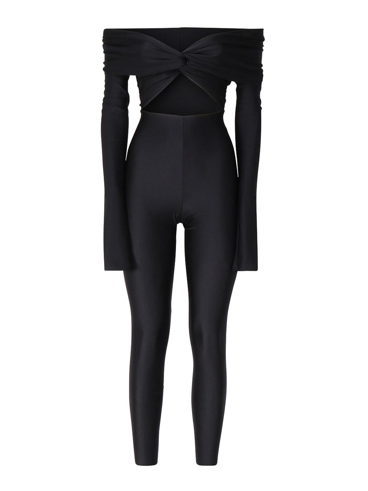 The Andamane Jumpsuit With Knotted Top In Black
