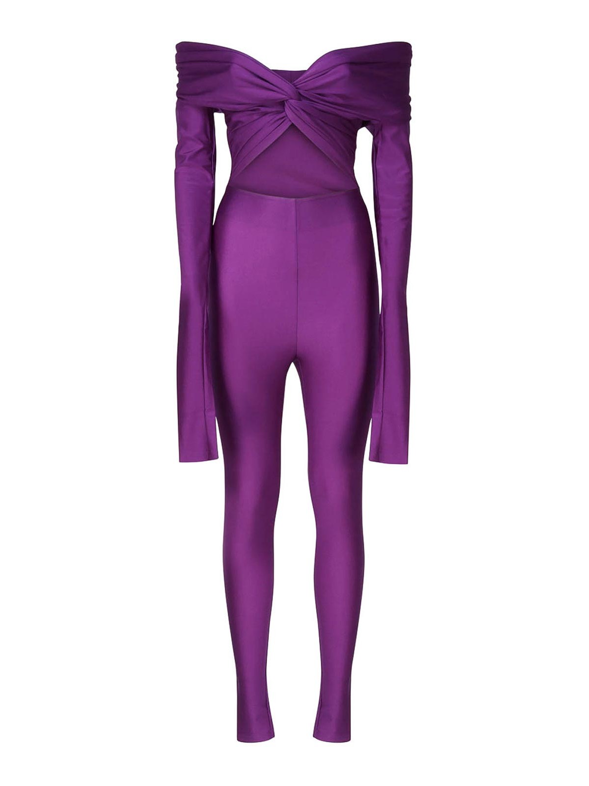 The Andamane Jumpsuit With Knotted Top In Purple