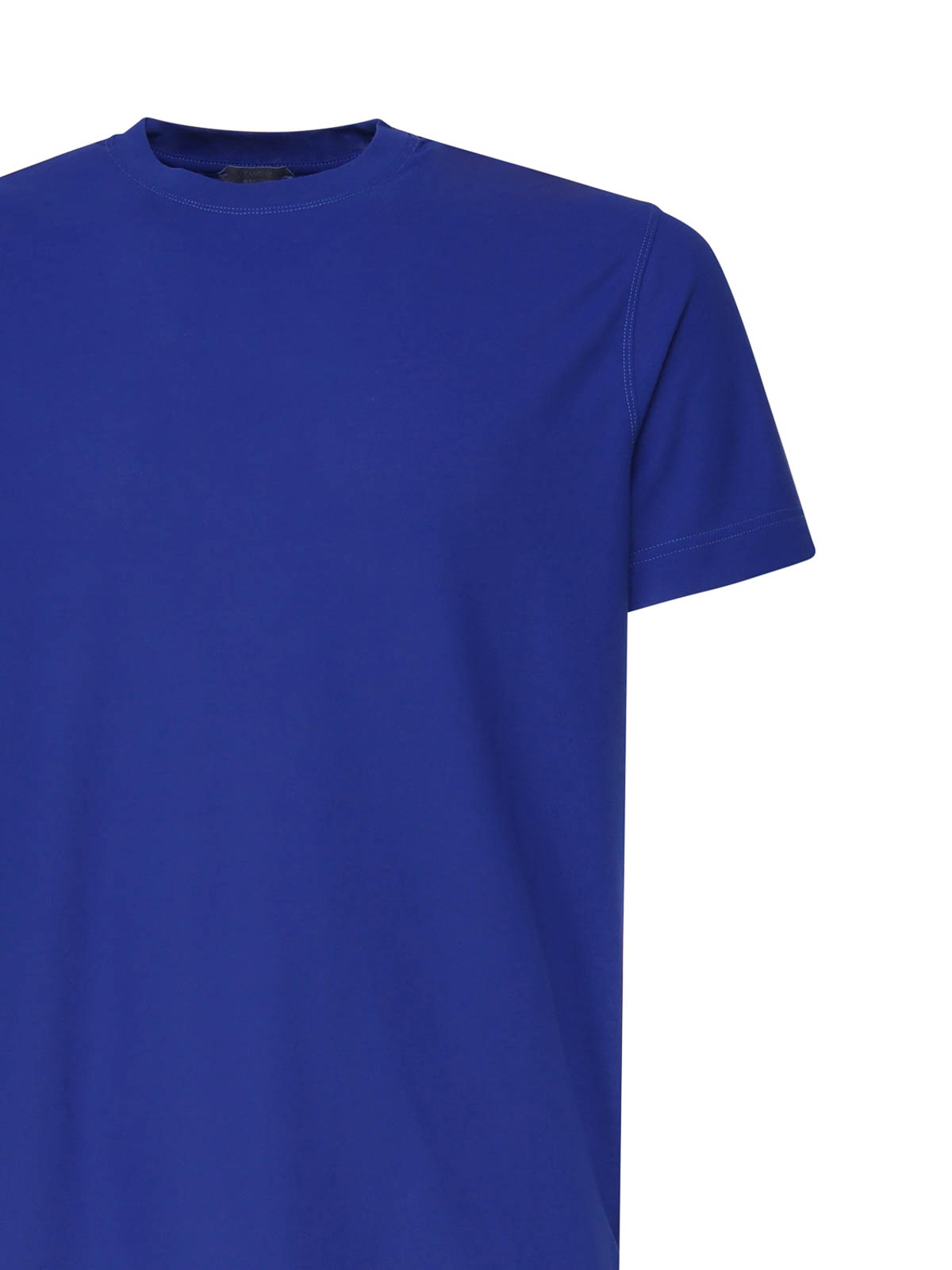 Shop Zanone Cotton T-shirt In Blue