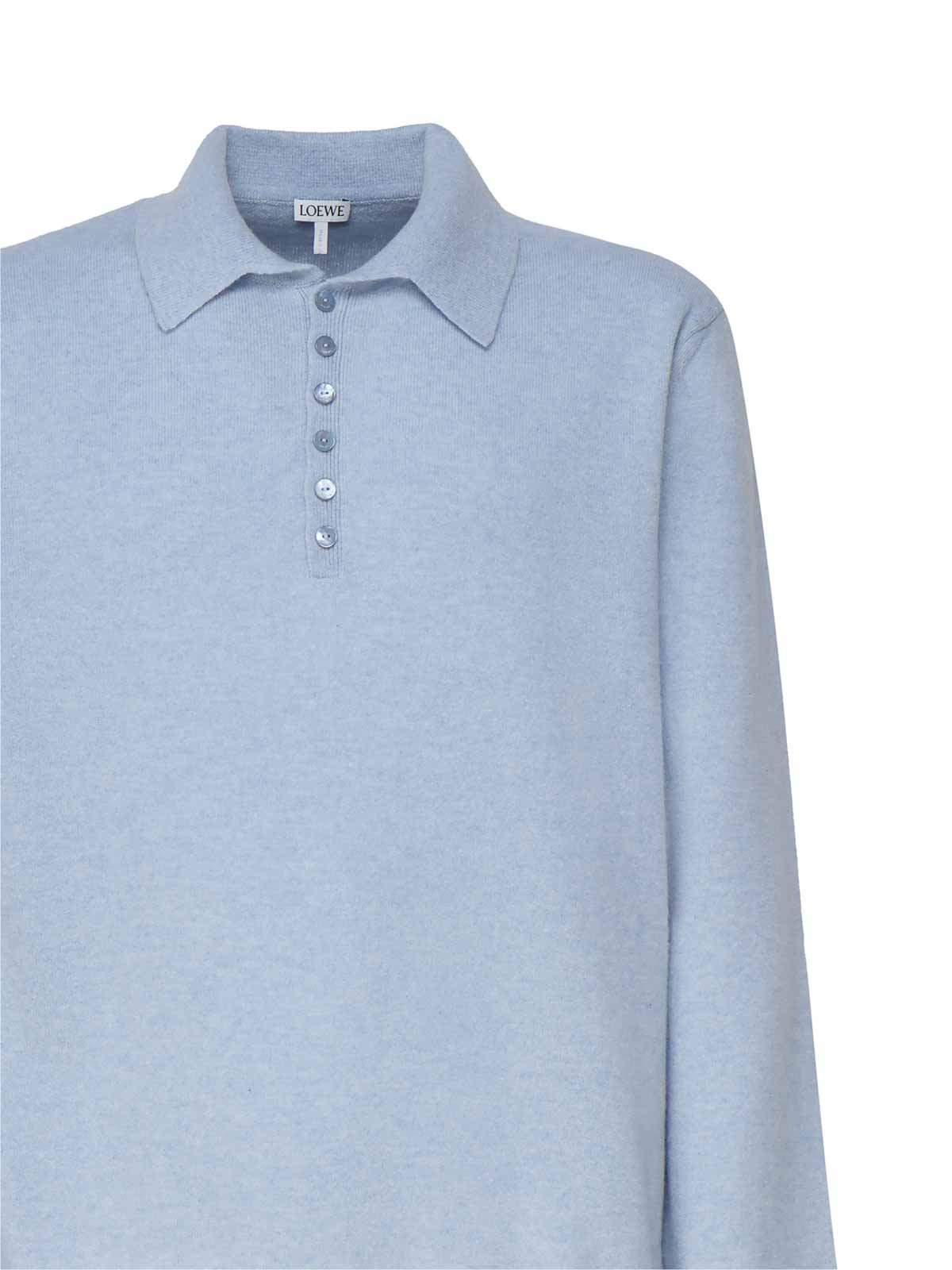 Shop Loewe Cotton Polo In Blue