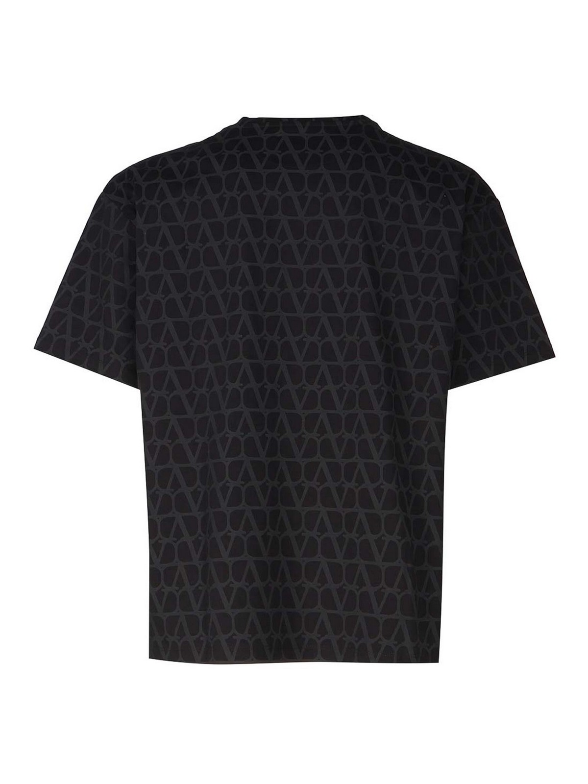 Shop Valentino Cotton T-shirt With Soft Shoulders In Black