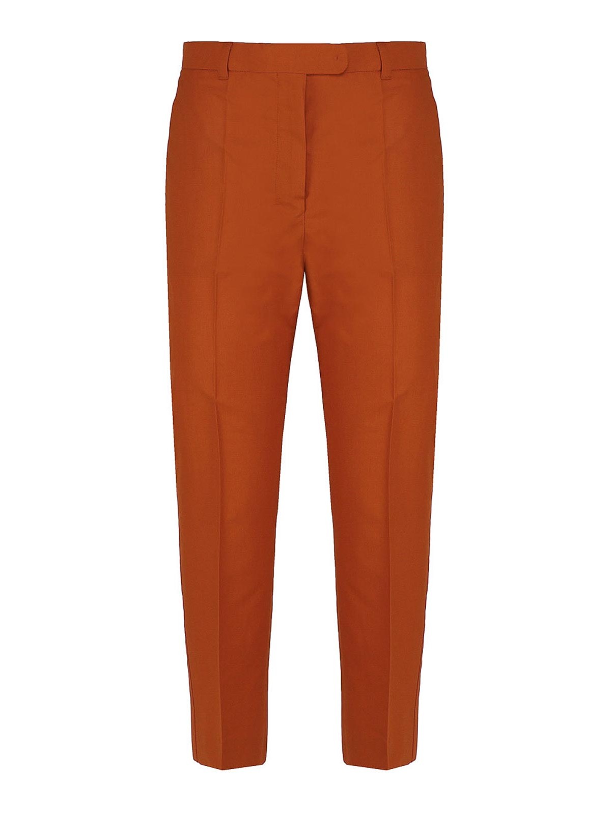 Shop 's Max Mara Cotton And Silk Trousers In Orange