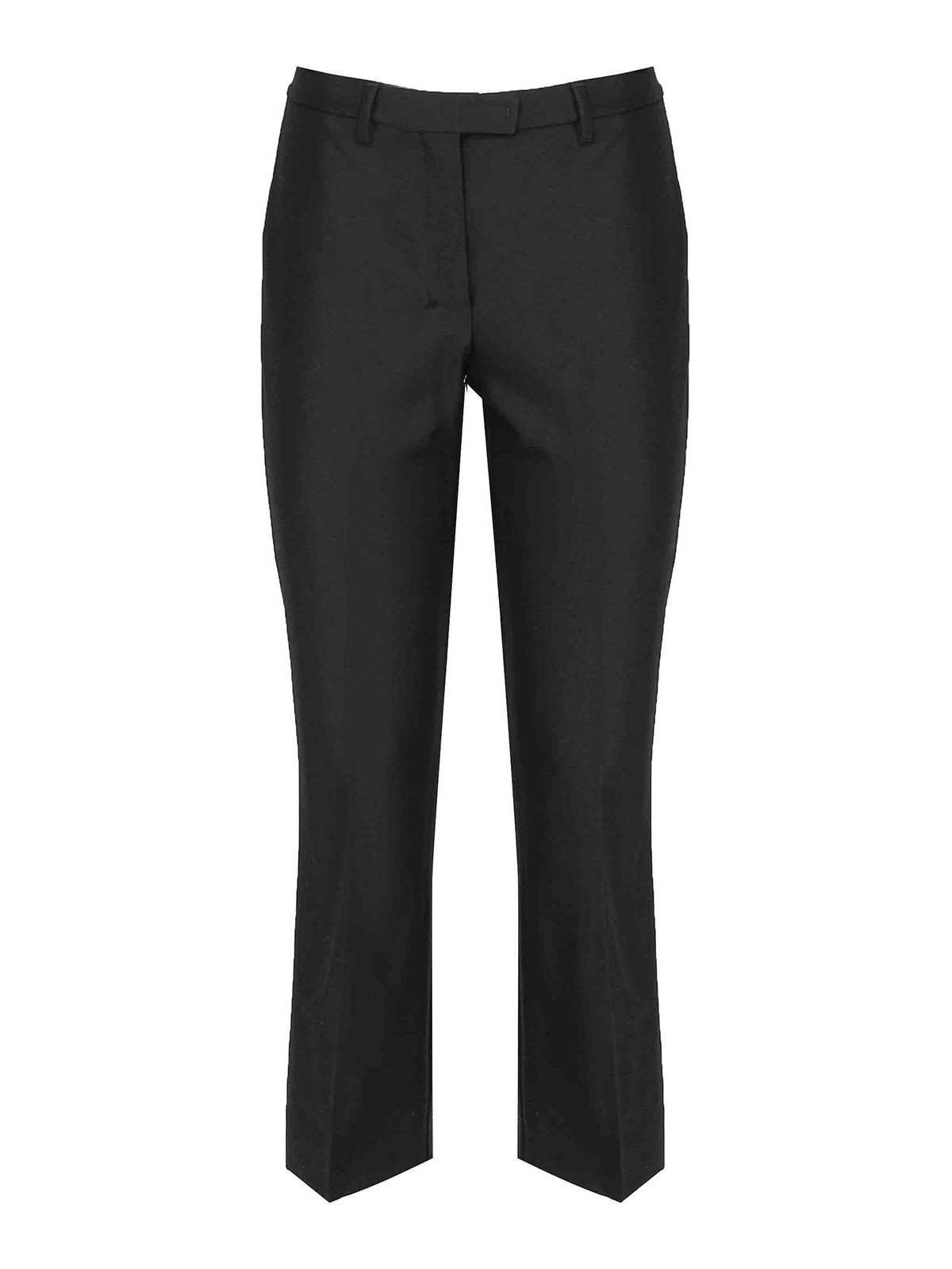 's Max Mara Fluid Fabric Trousers In Black
