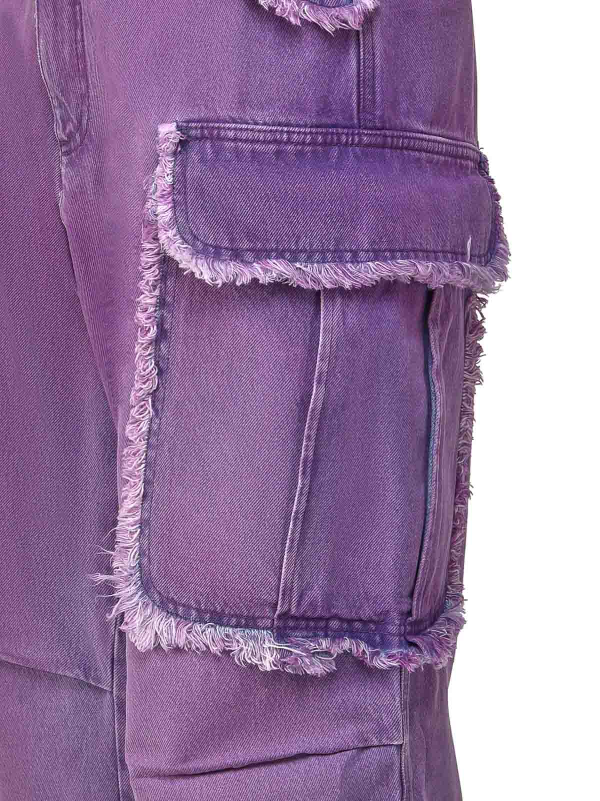 Shop Darkpark Dyed Cargo Denim In Purple