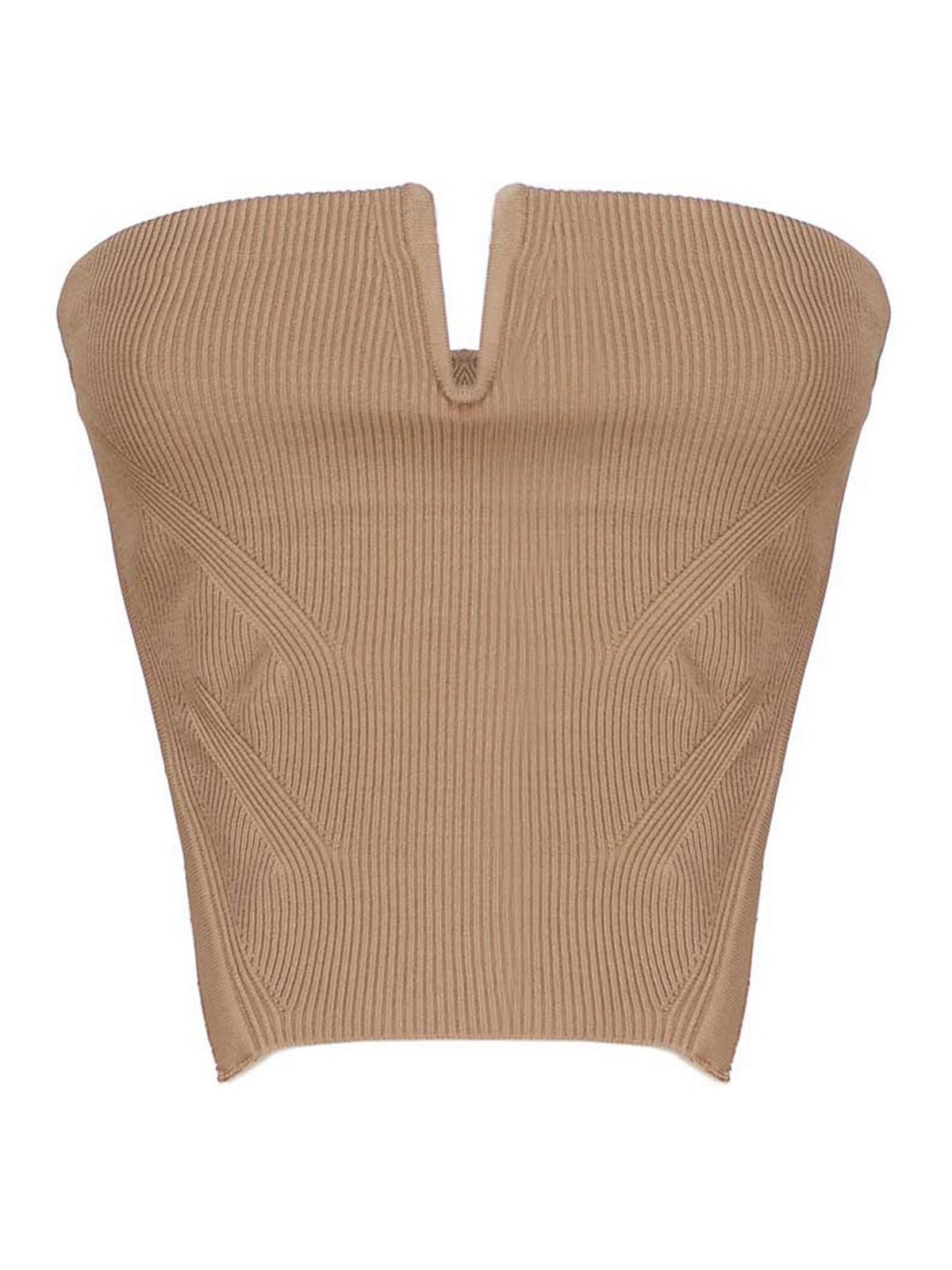 Shop Dion Lee Angular Ribbed Bustier In Nude & Neutrals