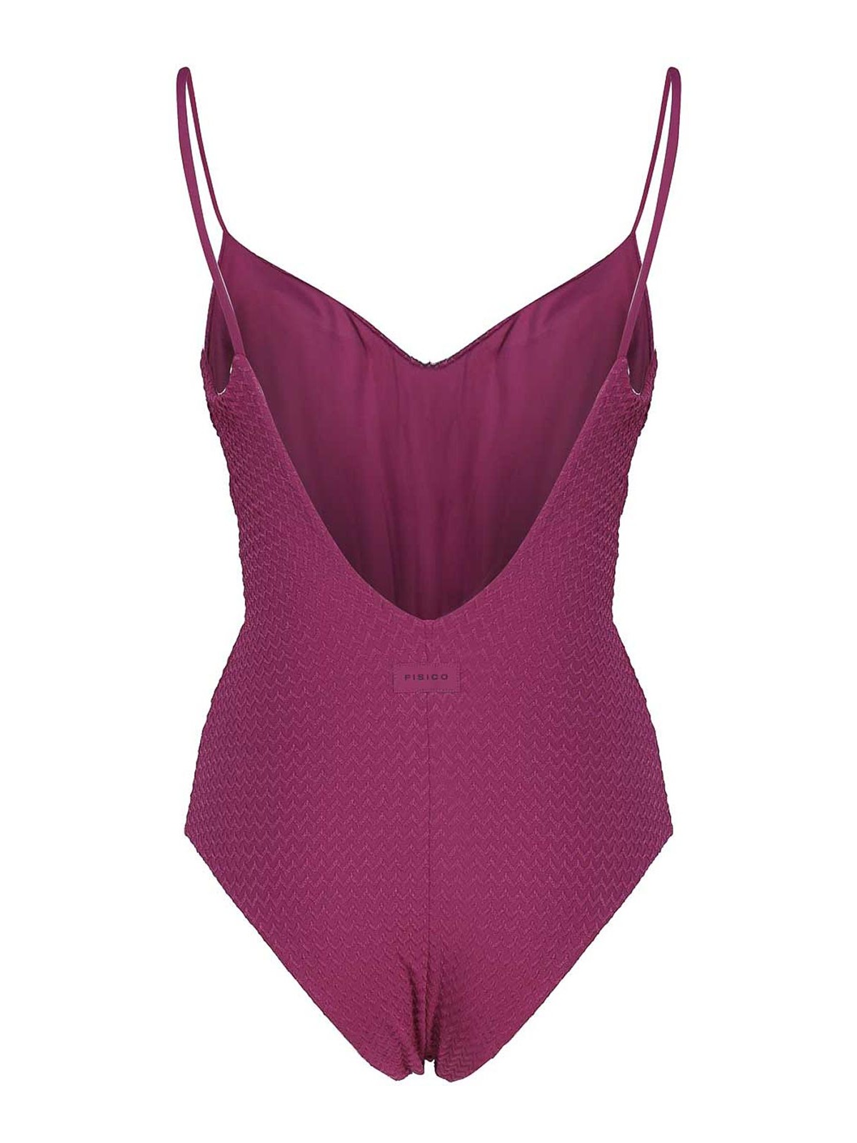 Shop Fisico Solid Color One-piece Swimsuit In Red