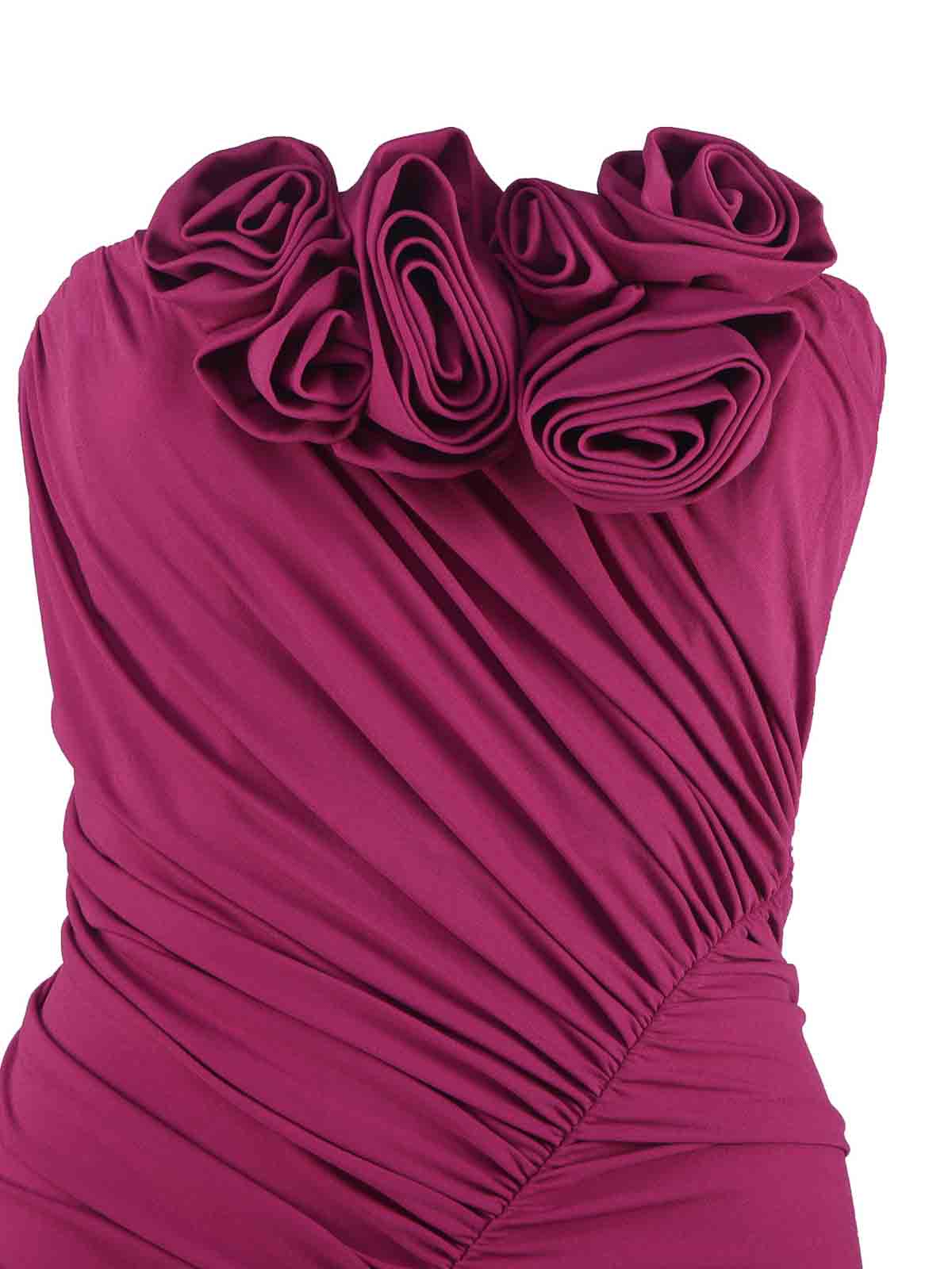 Shop Magda Butrym Purple Strapless Jersey Sash Mini Dress