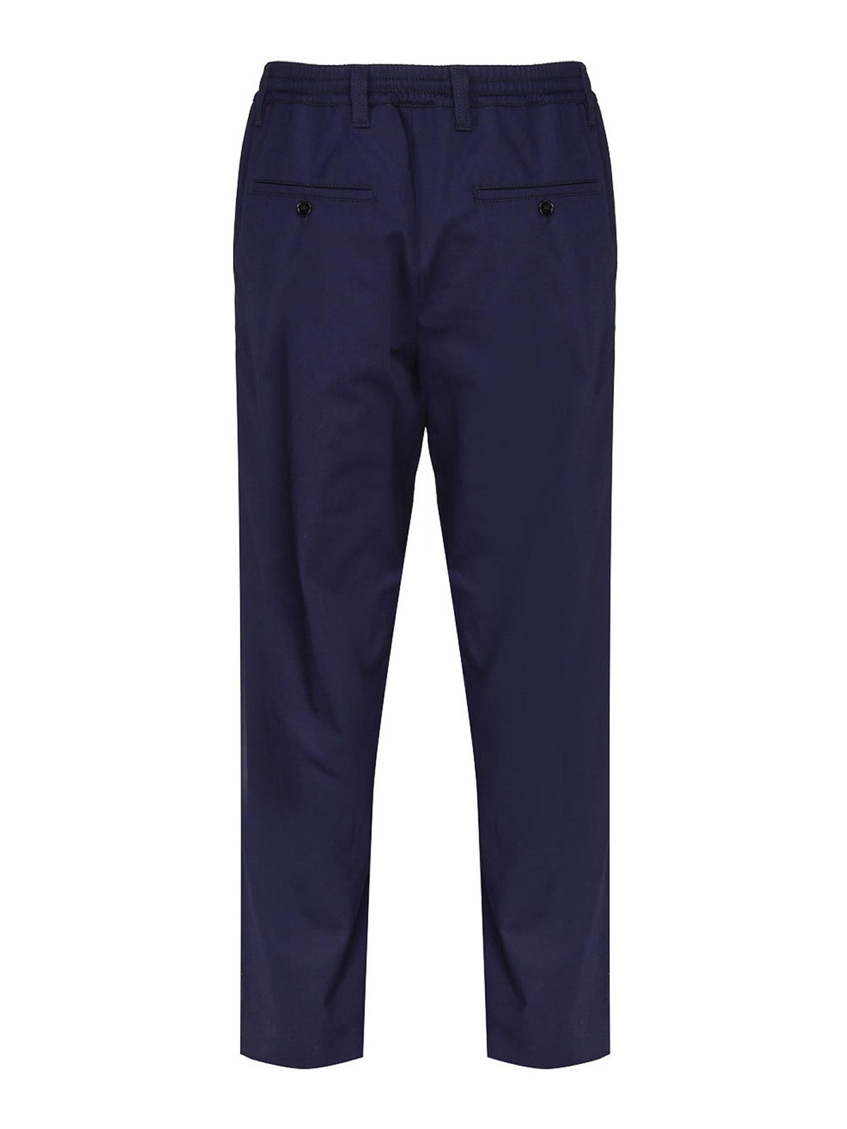 Shop Marni Wide Cotton Trousers In Blue