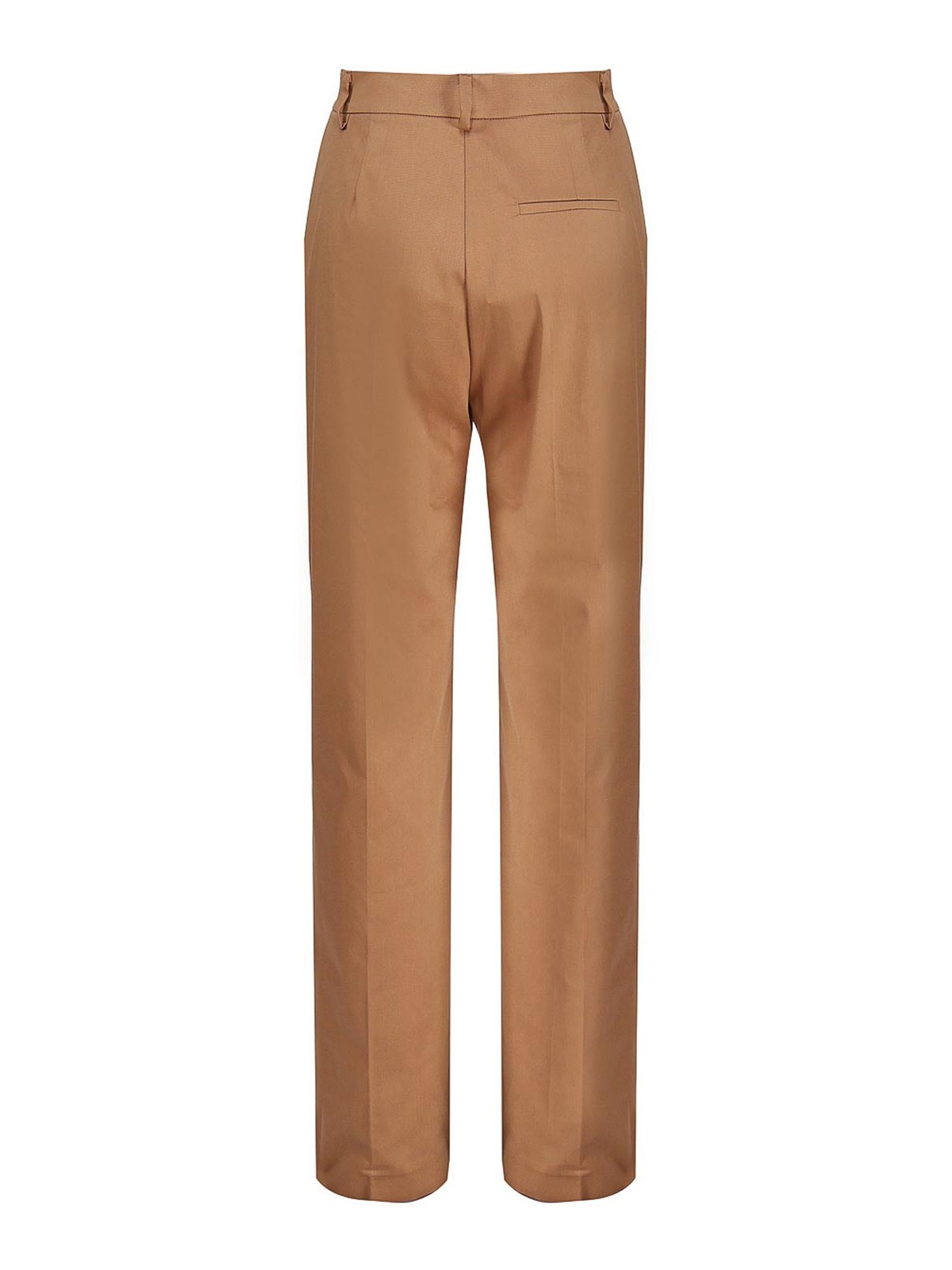 Shop The Andamane High-waisted Cotton Trousers In Brown