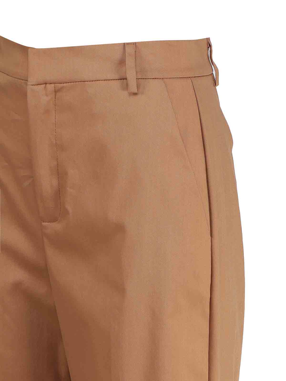 Shop The Andamane High-waisted Cotton Trousers In Brown