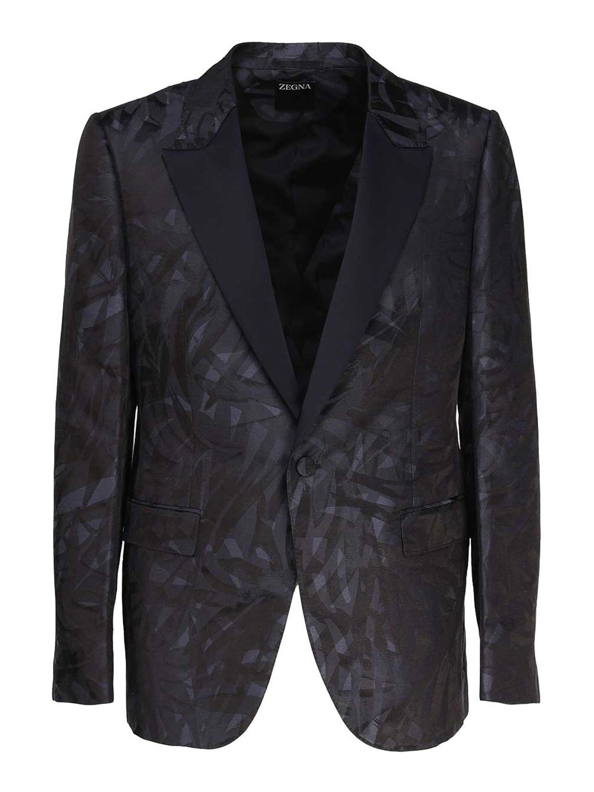 Shop Zegna Linen And Silk Elegant Jacket In Blue