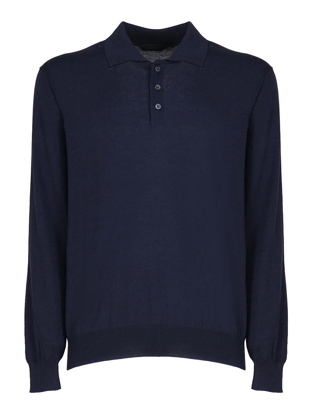 Shop Zanone Long-sleeved Polo Shirt In Blue