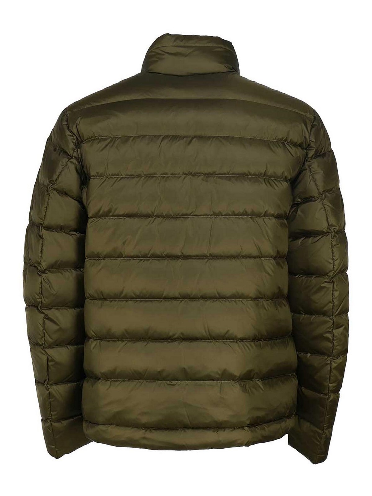 Shop Blauer Nylon Down Jacket With Striped Stitching In Green