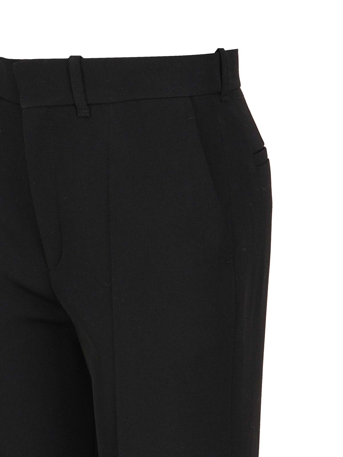 Shop Chloé Tailored Wool Trousers In Black