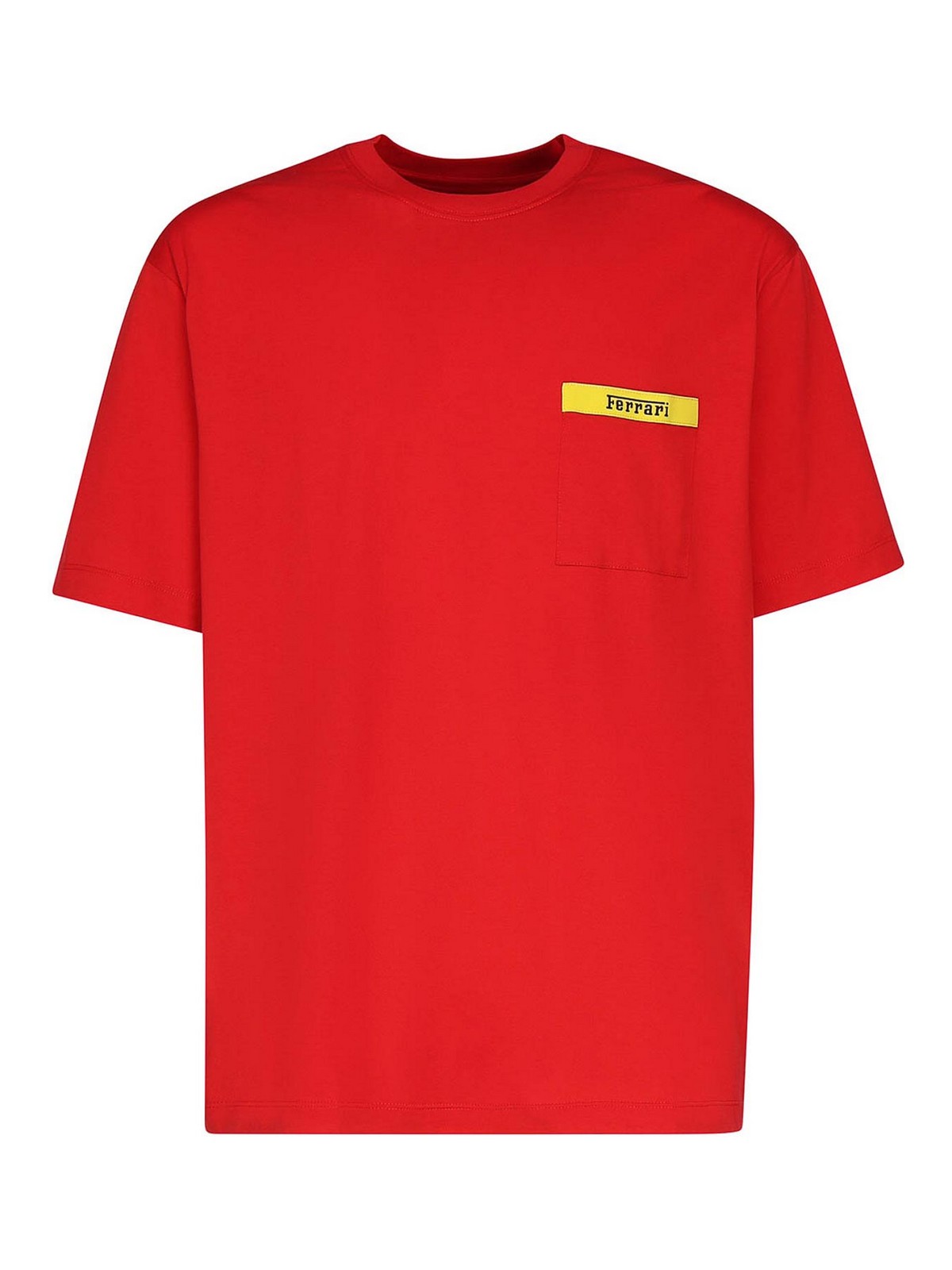 Ferrari Logo Cotton T-shirt In Red