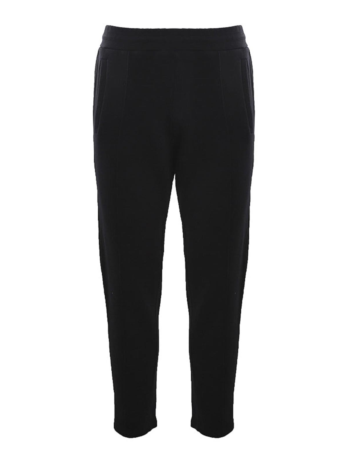 Golden Goose Cotton Trousers With Tone-on-tone Logo Detail In Black