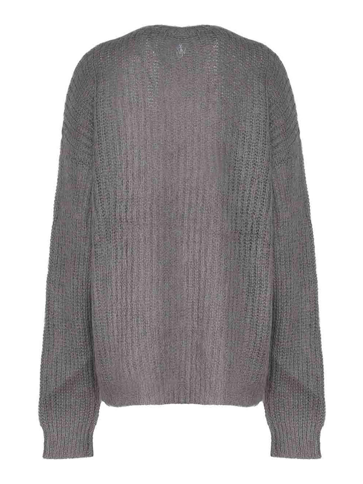 Shop Jw Anderson Sim Motif Sweater In Grey