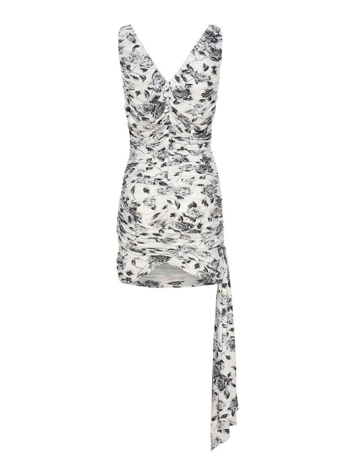 Shop Magda Butrym Sleeveless Jersey Minidress With Sash In White