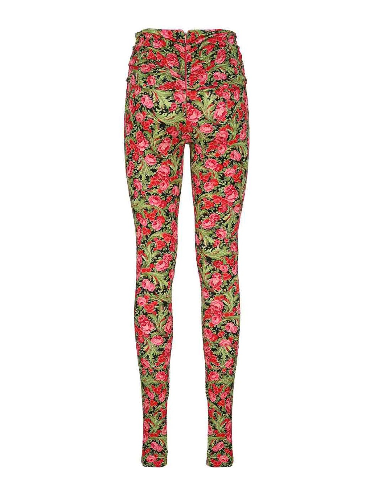 Shop Magda Butrym Floral Skinny Pants In Multicolour