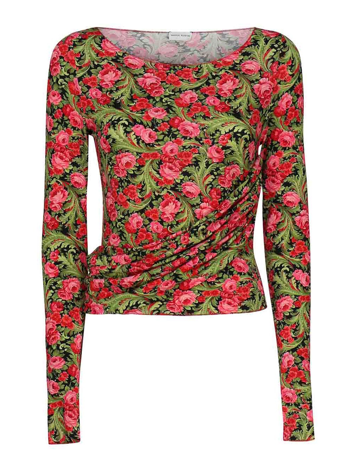 Magda Butrym Rose-print Long-sleeve Top In Multicolour