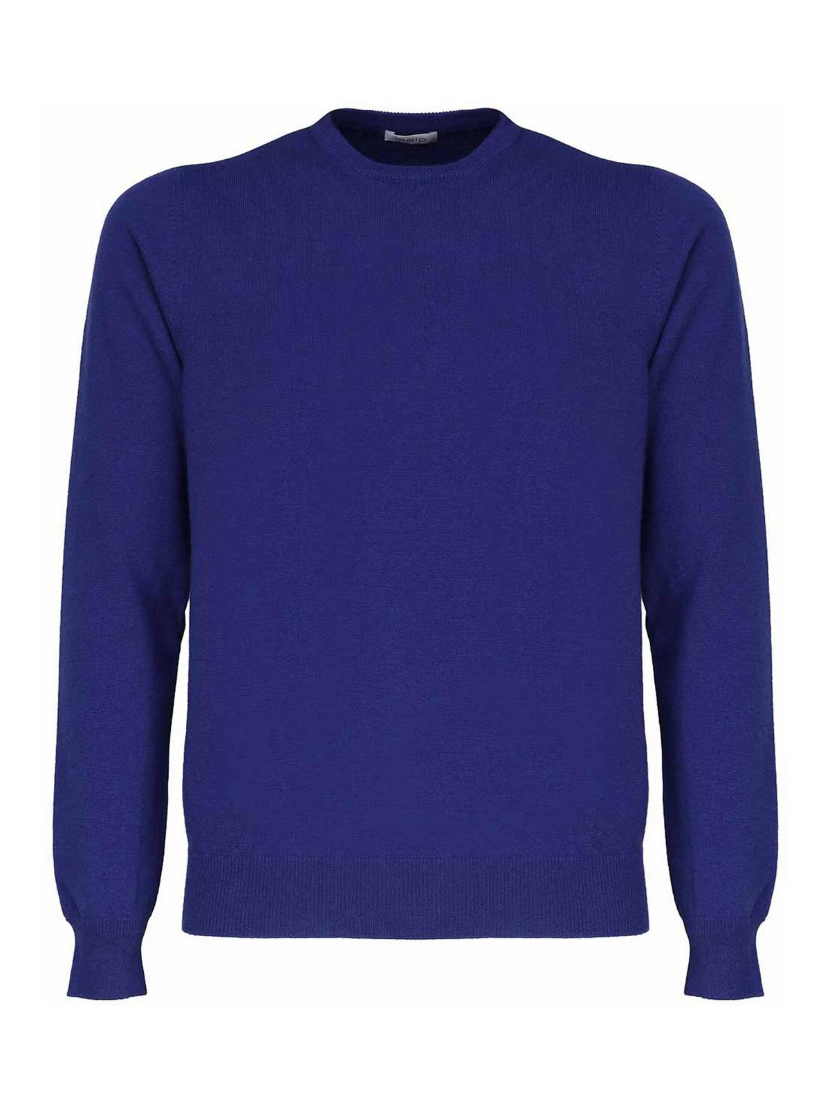Shop Malo Cashmere And Silk Crew Neck Sweater In Blue
