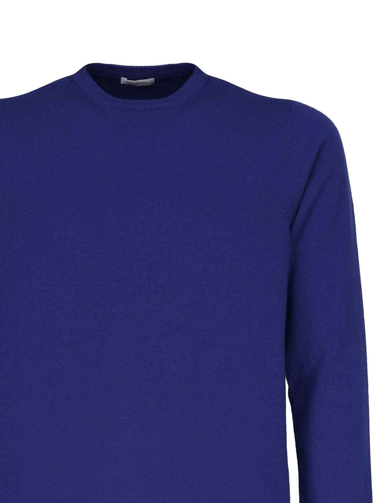 Shop Malo Cashmere And Silk Crew Neck Sweater In Blue
